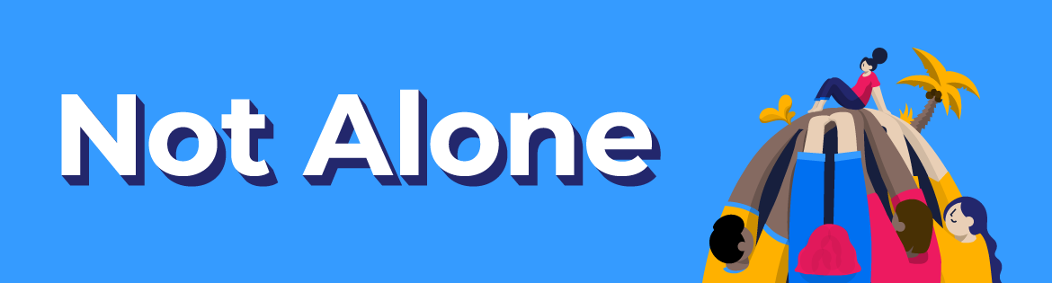 not alone podcast graphic website landing banner
